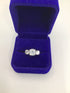Charles & Colvard 3 ktw Moissanite 3-stone Ring 14k White gold sz 8.5